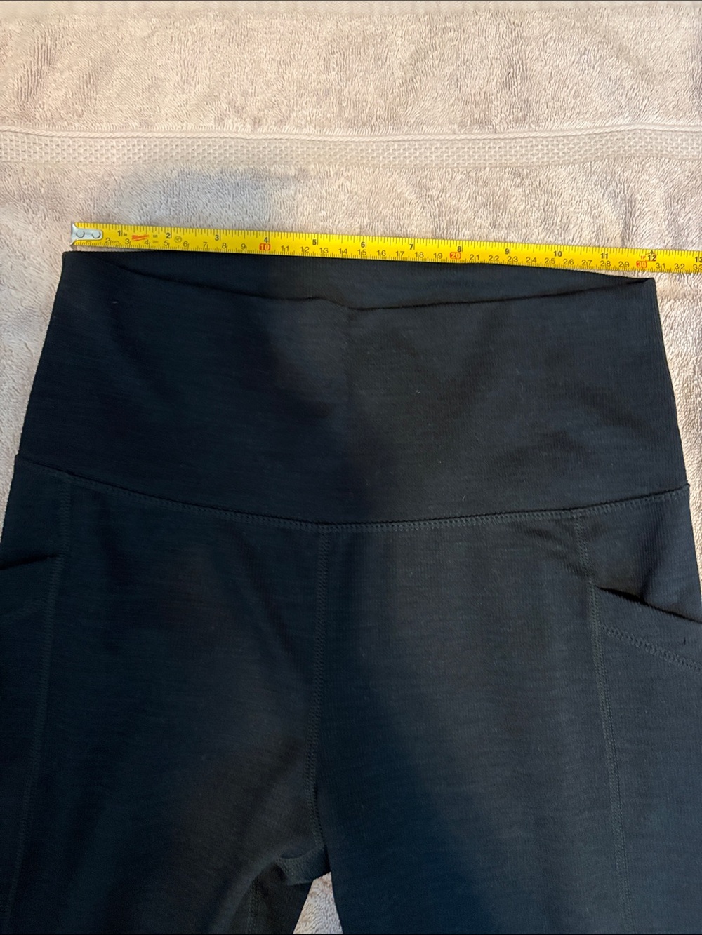 NWOT Women's High-Rise Black Rib Leggings with Wide Waistband - Size L - Picture 7 of 8